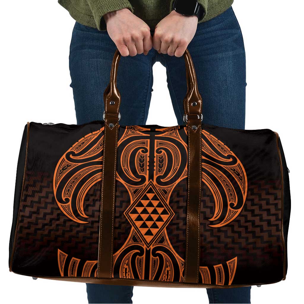 Karaka Maori Ta Moko Poutama Art Travel Bag LT9 Gold - Polynesian Pride