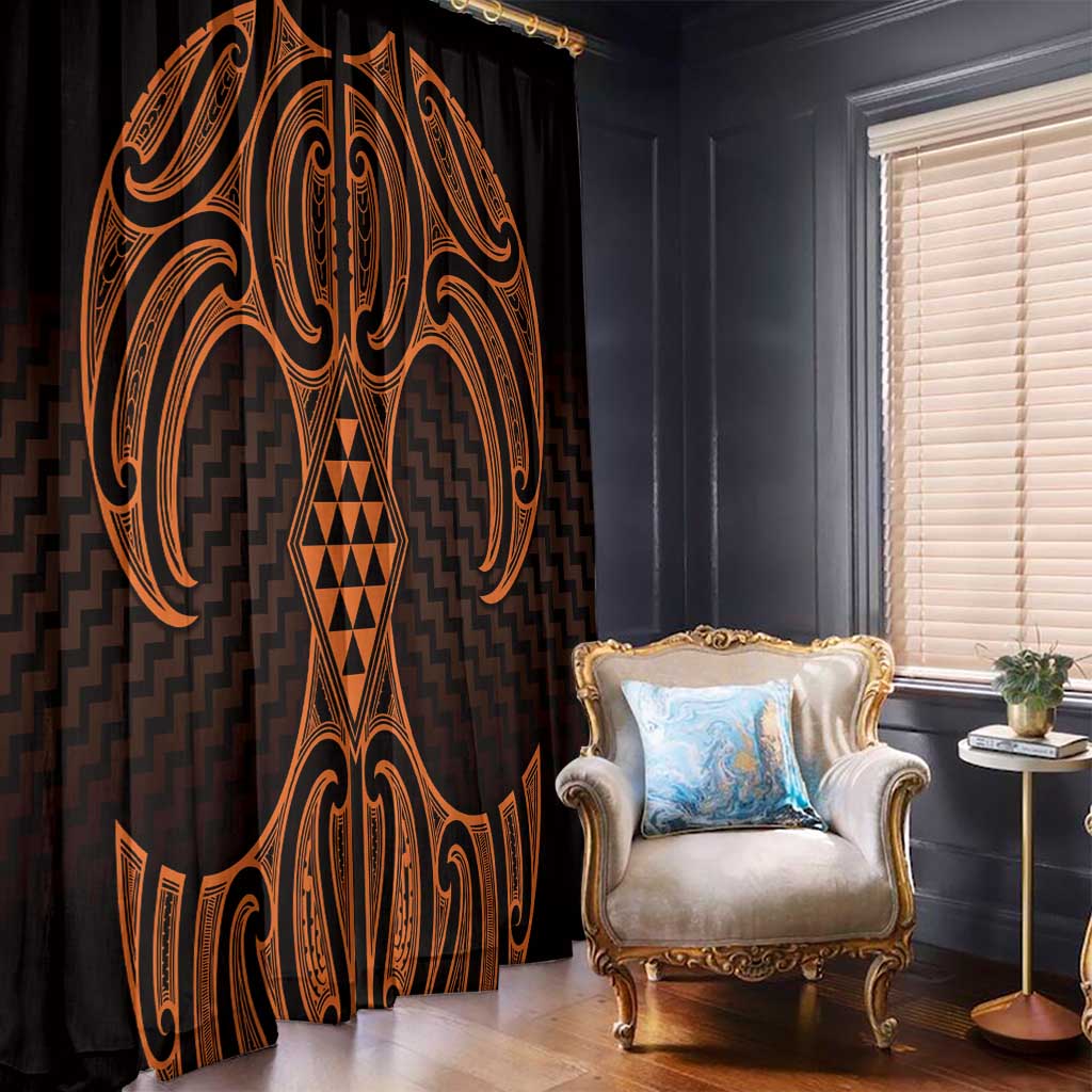 Karaka Maori Ta Moko Poutama Art Window Curtain LT9 - Polynesian Pride