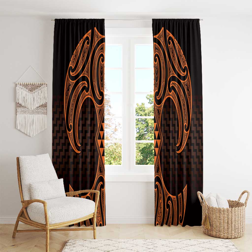 Karaka Maori Ta Moko Poutama Art Window Curtain LT9 - Polynesian Pride