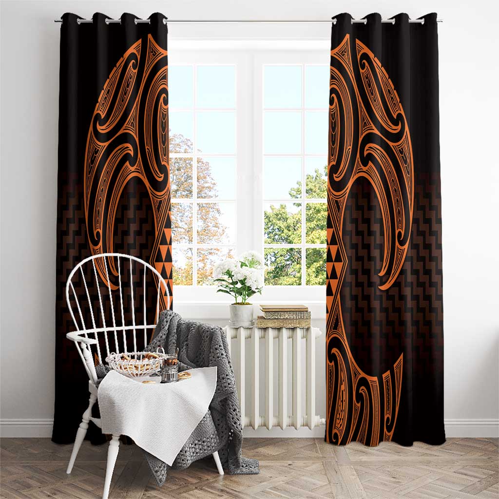 Karaka Maori Ta Moko Poutama Art Window Curtain LT9 - Polynesian Pride