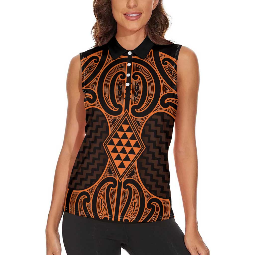 Karaka Maori Ta Moko Poutama Art Women Sleeveless Polo Shirt