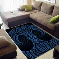 Kikorangi Maori Ta Moko Poutama Art Area Rug