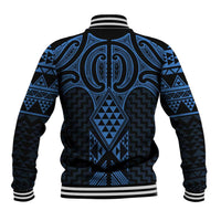 Kikorangi Maori Ta Moko Poutama Art Baseball Jacket