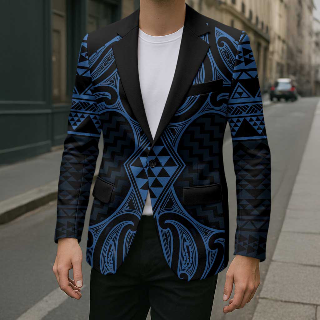 Kikorangi Maori Ta Moko Poutama Art Blazer - Polynesian Pride