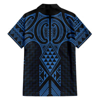Kikorangi Maori Ta Moko Poutama Art Family Matching Off The Shoulder Long Sleeve Dress and Hawaiian Shirt LT9 - Polynesian Pride