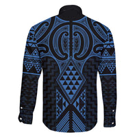 Kikorangi Maori Ta Moko Poutama Art Family Matching Short Sleeve Bodycon Dress and Hawaiian Shirt LT9 - Polynesian Pride