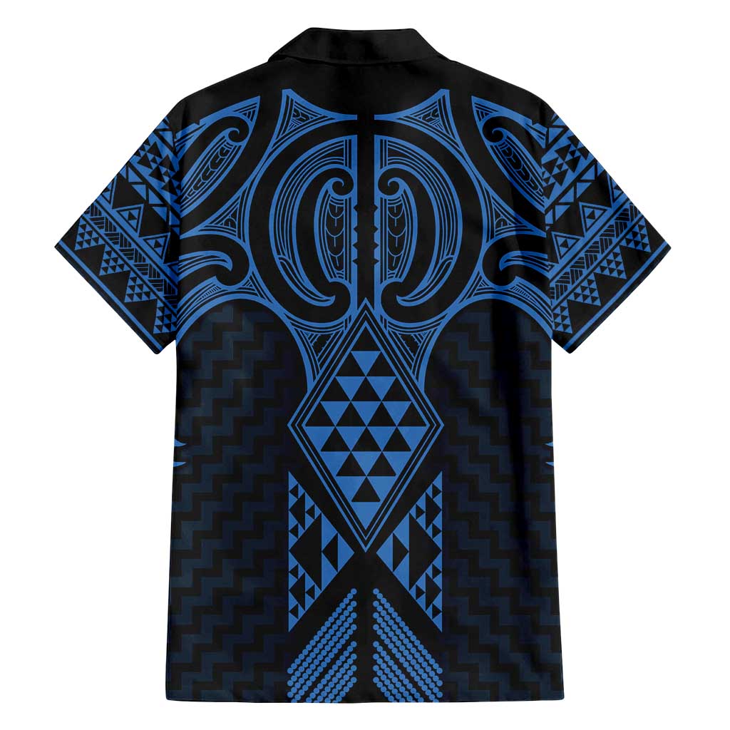 Kikorangi Maori Ta Moko Poutama Art Family Matching Summer Maxi Dress and Hawaiian Shirt LT9 - Polynesian Pride