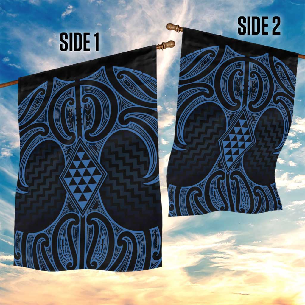 Kikorangi Maori Ta Moko Poutama Art Garden Flag