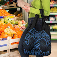 Kikorangi Maori Ta Moko Poutama Art Grocery Bag