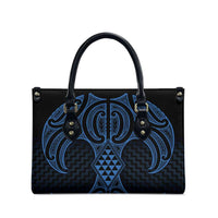 Kikorangi Maori Ta Moko Poutama Art Leather Bag - Polynesian Pride