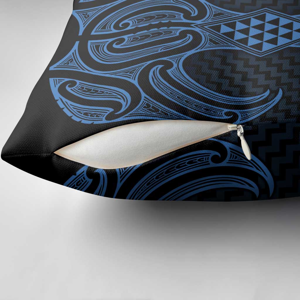 Kikorangi Maori Ta Moko Poutama Art Pillow Cover - Polynesian Pride