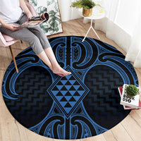 Kikorangi Maori Ta Moko Poutama Art Round Carpet