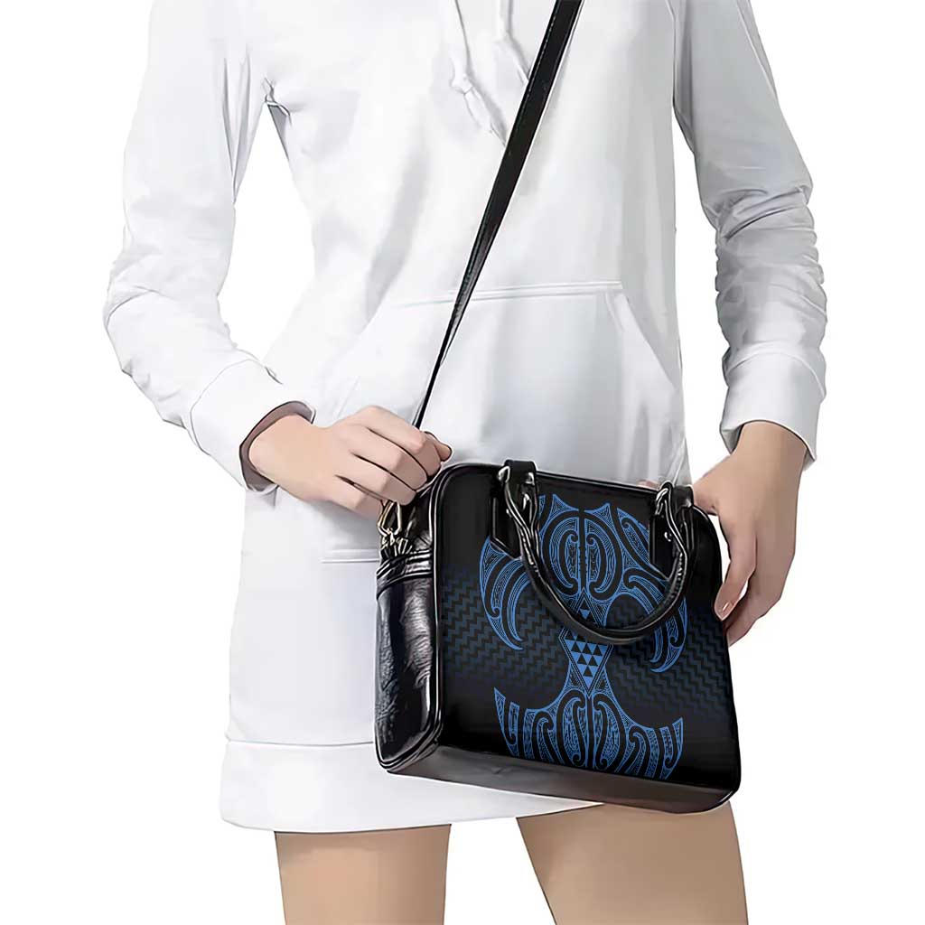 Kikorangi Maori Ta Moko Poutama Art Shoulder Handbag