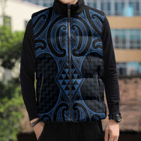 Kikorangi Maori Ta Moko Poutama Art Sleeveless Puffer Jacket - Polynesian Pride