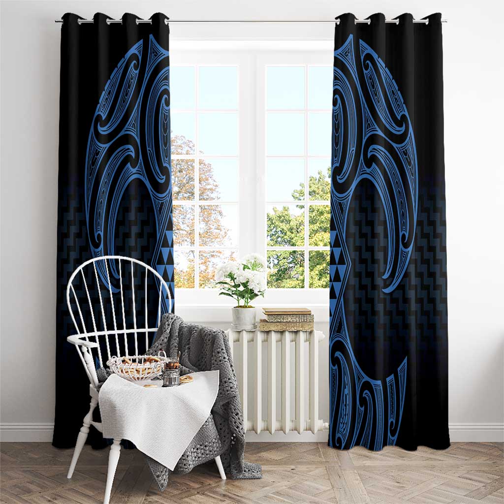 Kikorangi Maori Ta Moko Poutama Art Window Curtain
