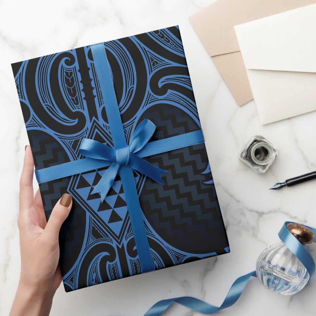 Kikorangi Maori Ta Moko Poutama Art Wrapping Paper - Polynesian Pride