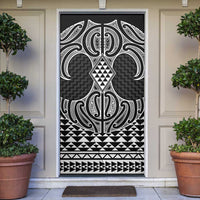 Ma Maori Ta Moko Poutama Art Door Cover LT9 White - Polynesian Pride