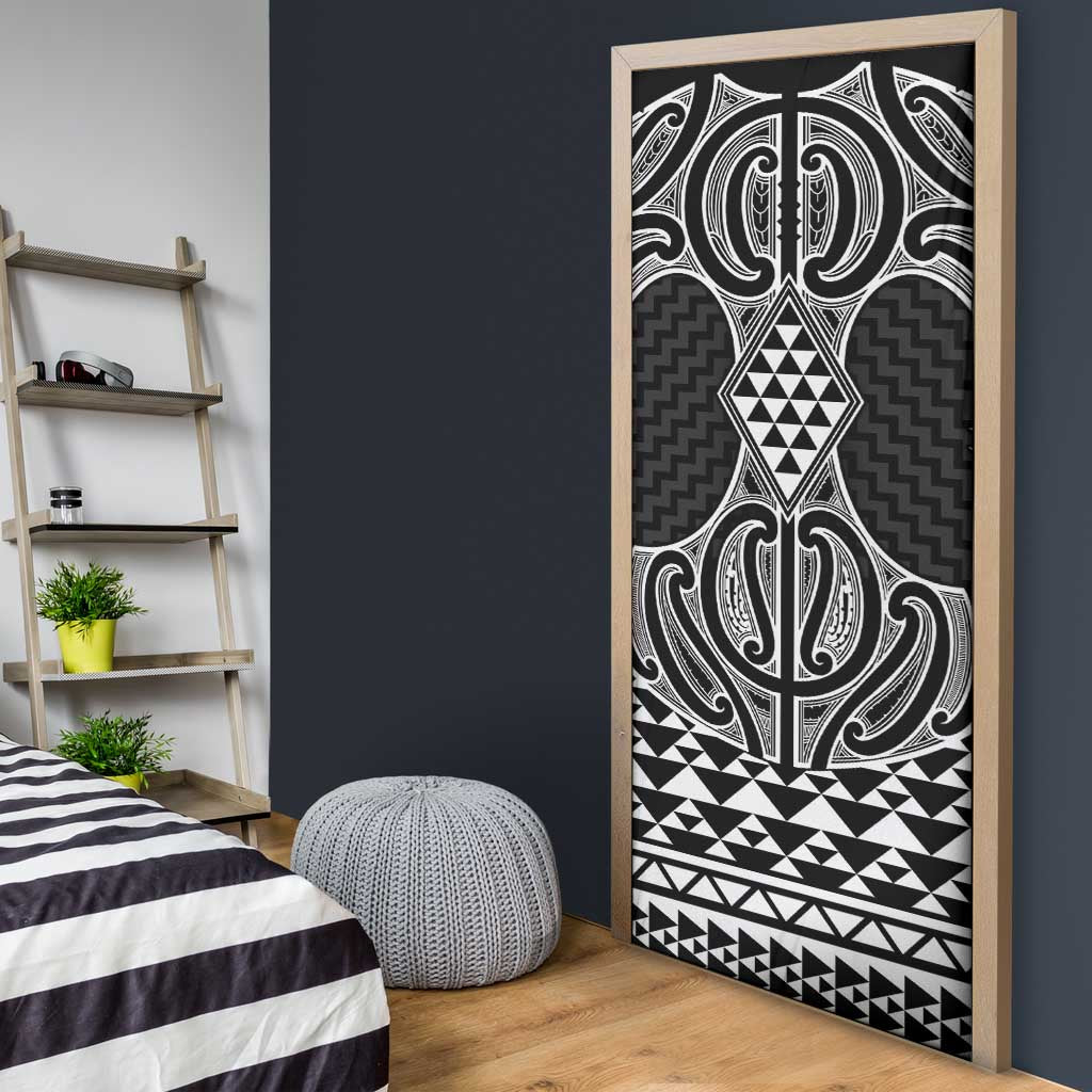 Ma Maori Ta Moko Poutama Art Door Cover LT9 - Polynesian Pride