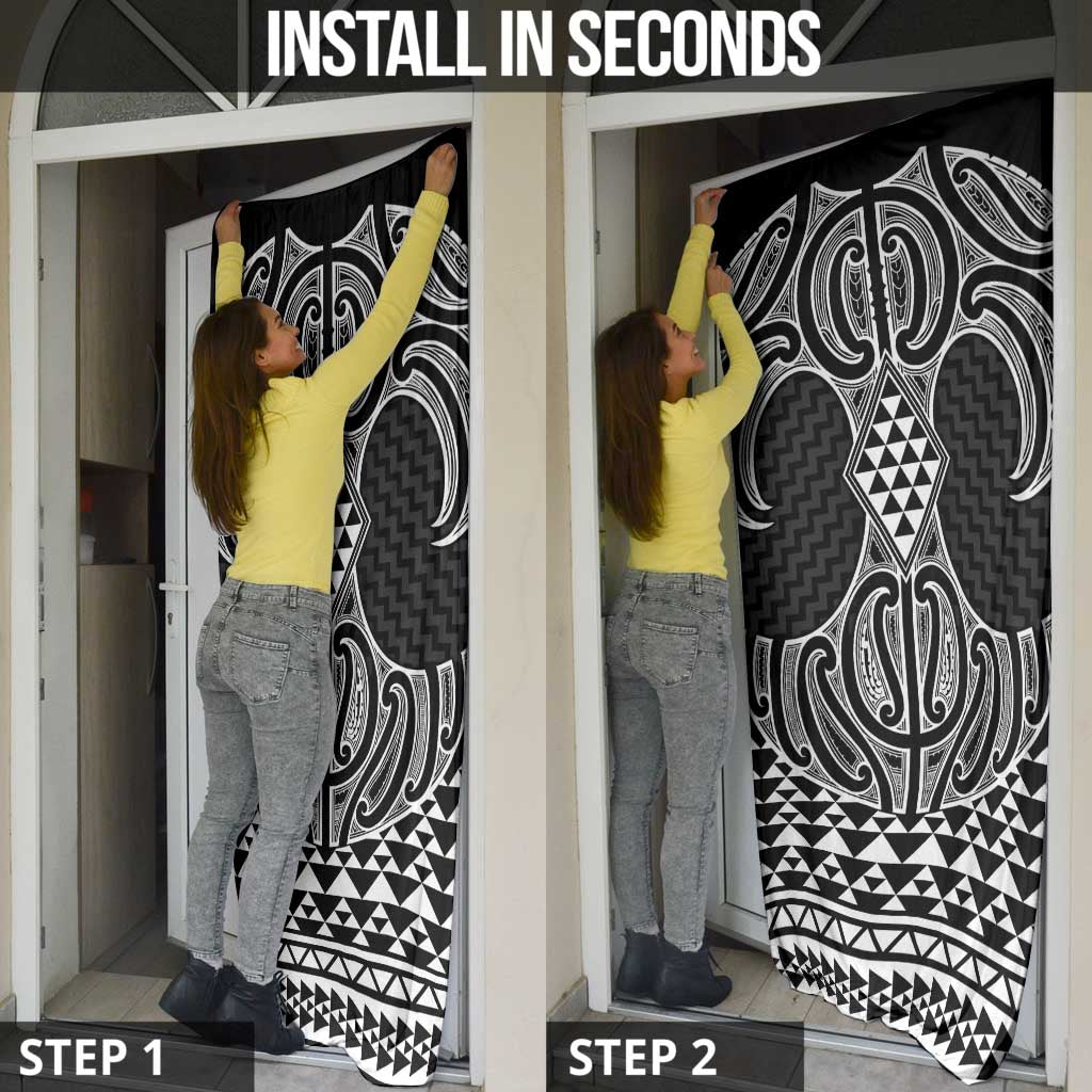 Ma Maori Ta Moko Poutama Art Door Cover LT9 - Polynesian Pride