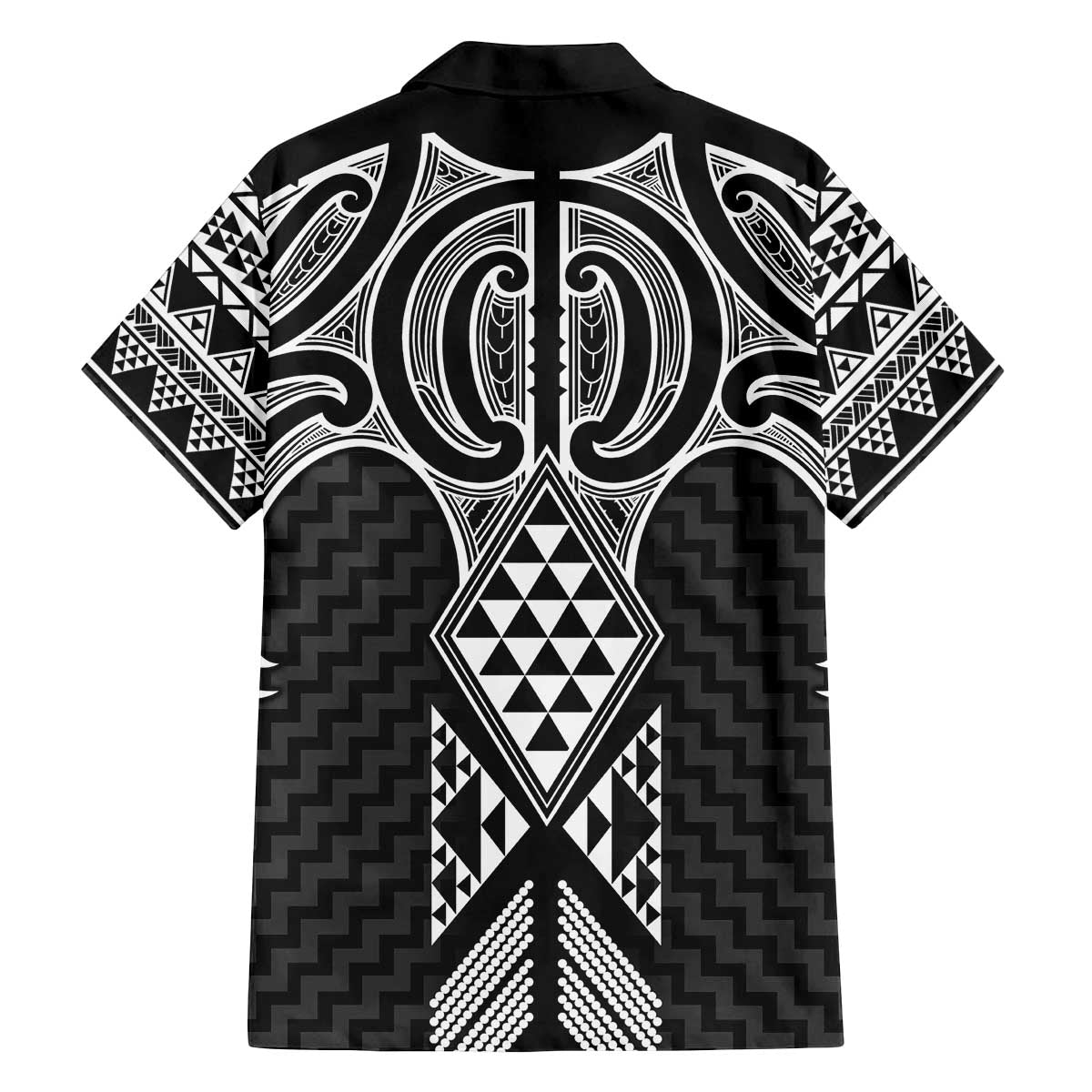 Ma Maori Ta Moko Poutama Art Family Matching Off The Shoulder Long Sleeve Dress and Hawaiian Shirt LT9 - Polynesian Pride