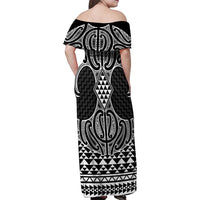 Ma Maori Ta Moko Poutama Art Family Matching Off Shoulder Maxi Dress and Hawaiian Shirt LT9 - Polynesian Pride
