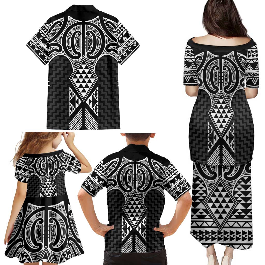Ma Maori Ta Moko Poutama Art Family Matching Puletasi and Hawaiian Shirt LT9 - Polynesian Pride
