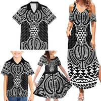 Ma Maori Ta Moko Poutama Art Family Matching Summer Maxi Dress and Hawaiian Shirt LT9 - Polynesian Pride