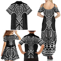 Ma Maori Ta Moko Poutama Art Family Matching Summer Maxi Dress and Hawaiian Shirt LT9 - Polynesian Pride