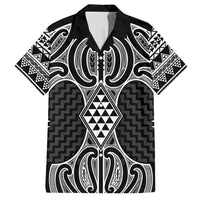 Ma Maori Ta Moko Poutama Art Family Matching Summer Maxi Dress and Hawaiian Shirt LT9 Dad's Shirt - Short Sleeve White - Polynesian Pride