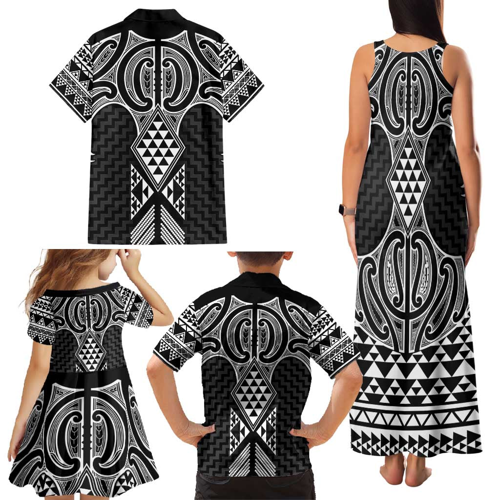 Ma Maori Ta Moko Poutama Art Family Matching Tank Maxi Dress and Hawaiian Shirt LT9 - Polynesian Pride
