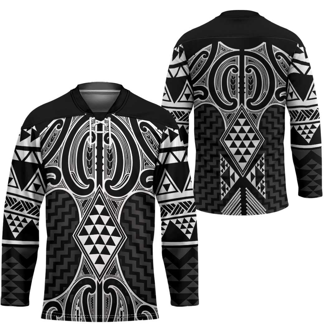 Ma Maori Ta Moko Poutama Art Hockey Jersey - Polynesian Pride