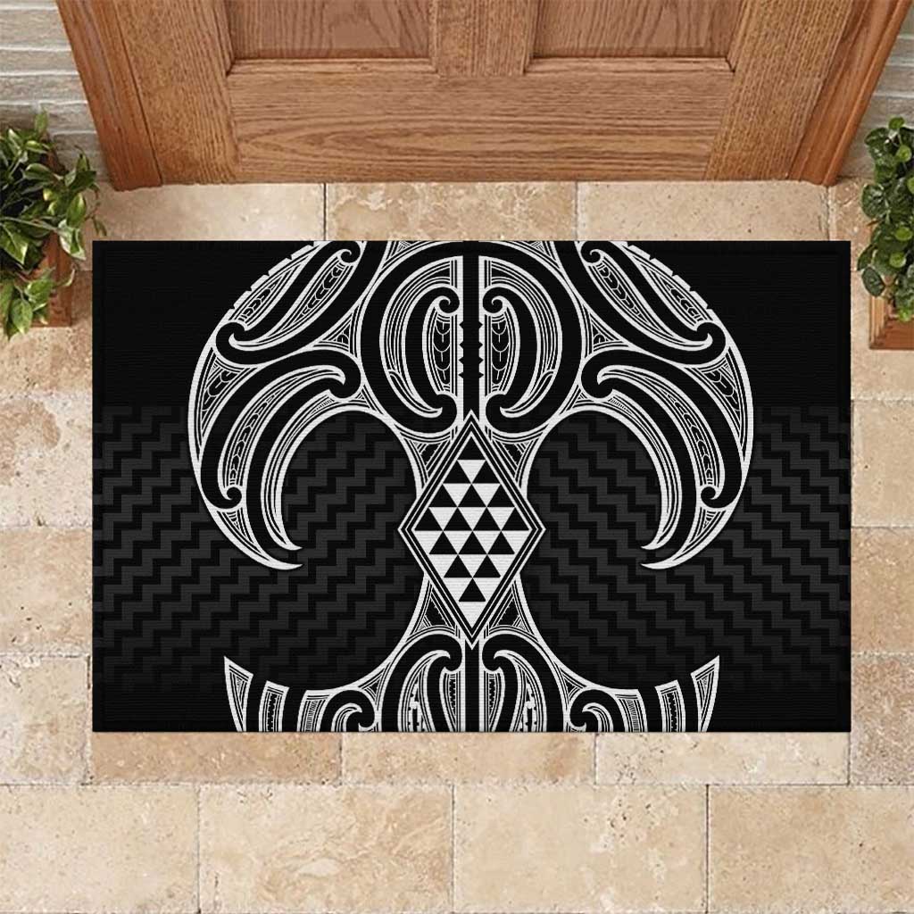 Ma Maori Ta Moko Poutama Art Rubber Doormat LT9 White - Polynesian Pride