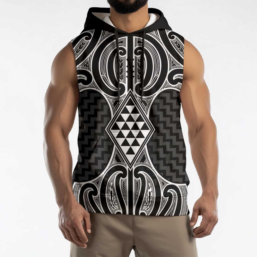 Ma Maori Ta Moko Poutama Art Sleeveless Hoodie LT9 - Polynesian Pride