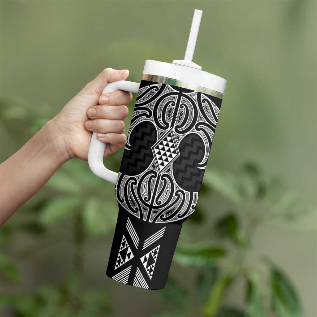 Ma Maori Ta Moko Poutama Art Tumbler With Handle LT9 - Polynesian Pride