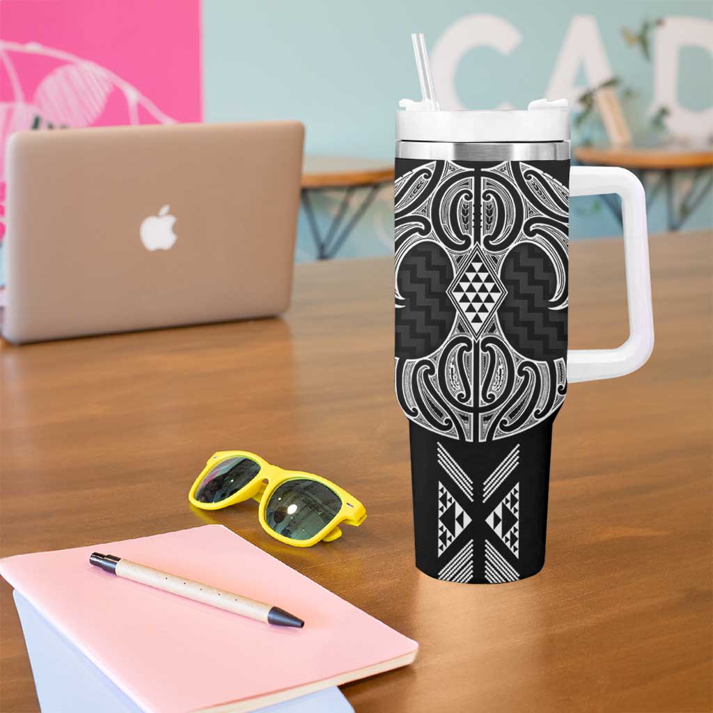 Ma Maori Ta Moko Poutama Art Tumbler With Handle LT9 - Polynesian Pride