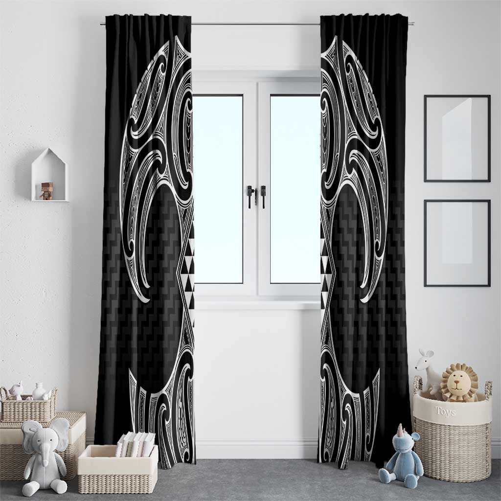 Ma Maori Ta Moko Poutama Art Window Curtain LT9 - Polynesian Pride