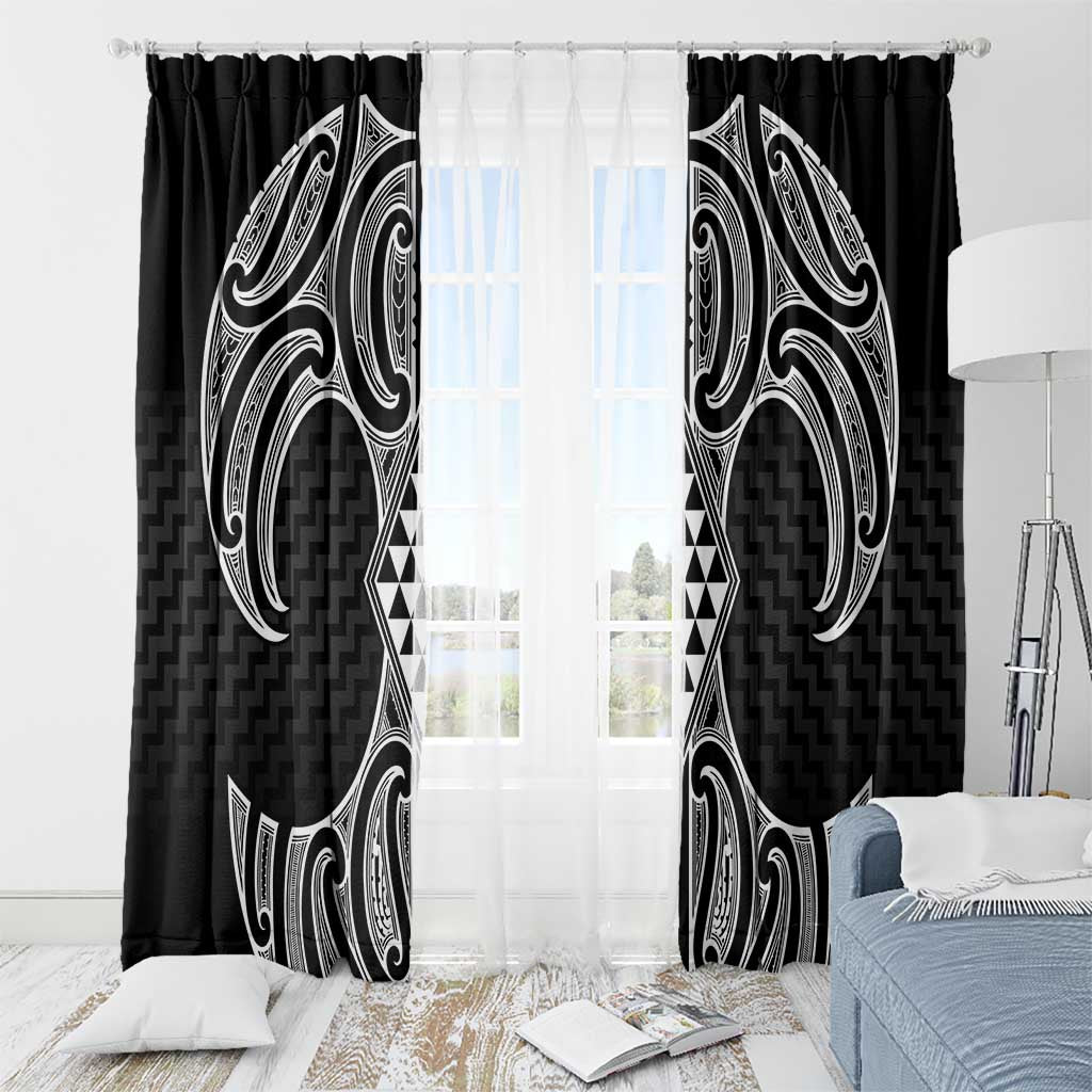 Ma Maori Ta Moko Poutama Art Window Curtain LT9 - Polynesian Pride