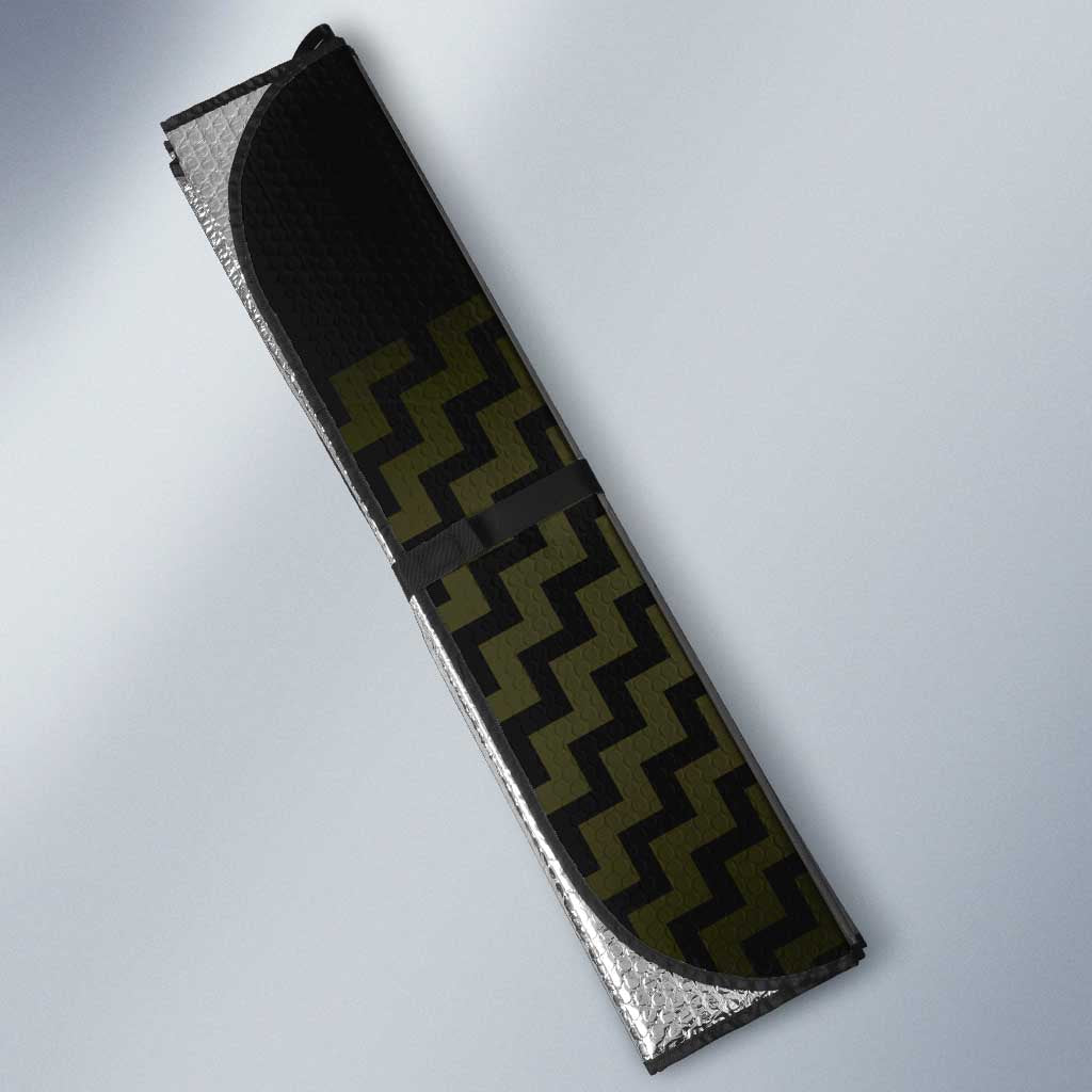 Mahi-dawg Maori Ta Moko Poutama Art Auto Sun Shade - Polynesian Pride