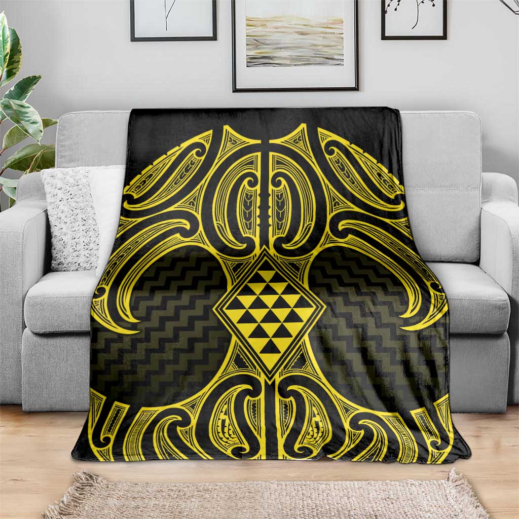 Mahi-dawg Maori Ta Moko Poutama Art Blanket