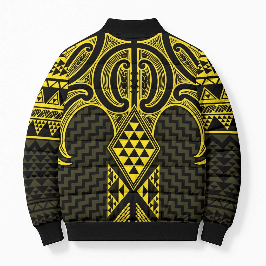 Mahi-dawg Maori Ta Moko Poutama Art Bomber Puffer Jacket - Polynesian Pride