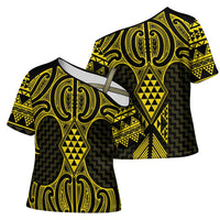 Mahi-dawg Maori Ta Moko Poutama Art Cross Shoulder Shirt - Polynesian Pride