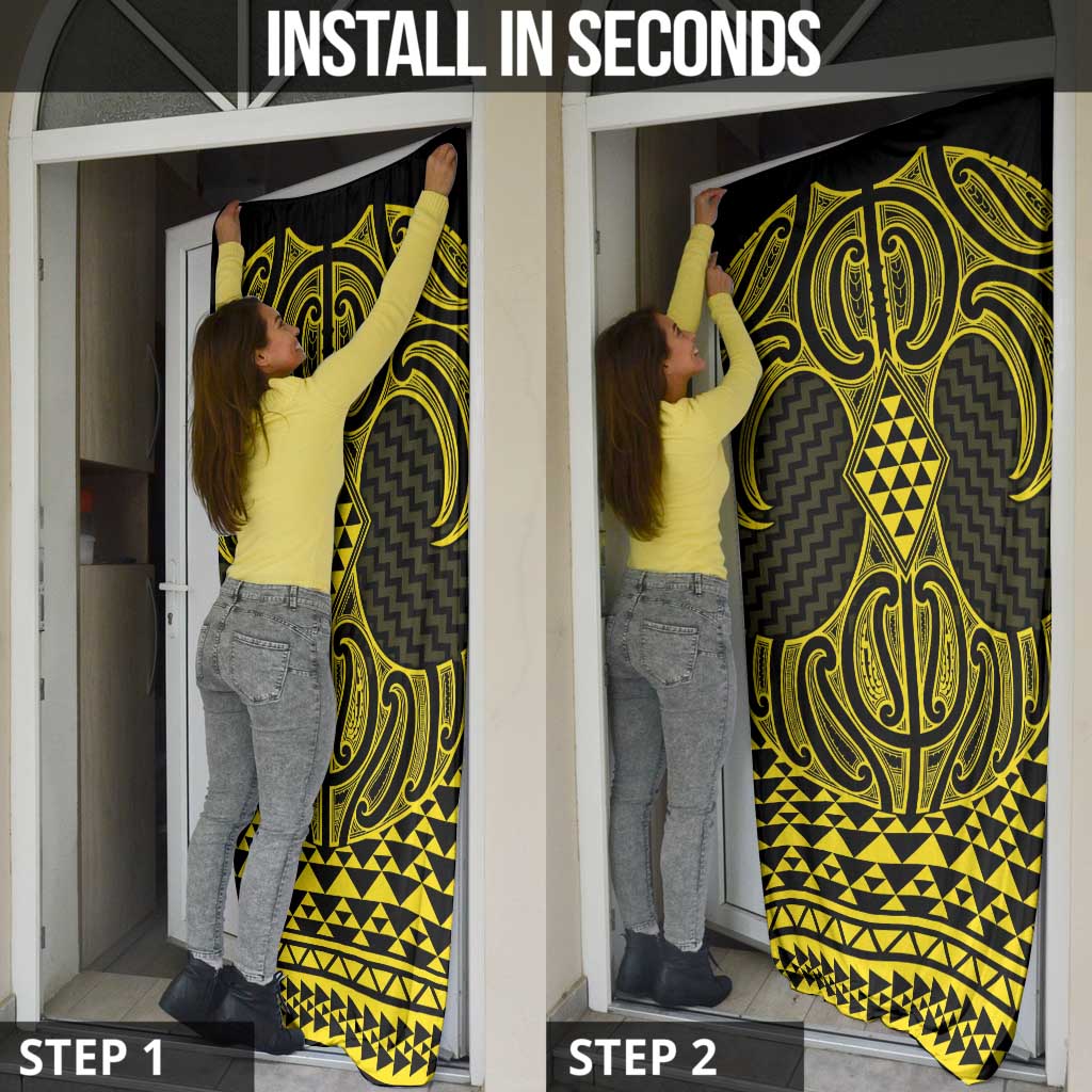 Mahi-dawg Maori Ta Moko Poutama Art Door Cover - Polynesian Pride
