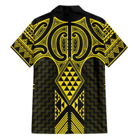 Mahi-dawg Maori Ta Moko Poutama Art Family Matching Off The Shoulder Long Sleeve Dress and Hawaiian Shirt LT9 - Polynesian Pride