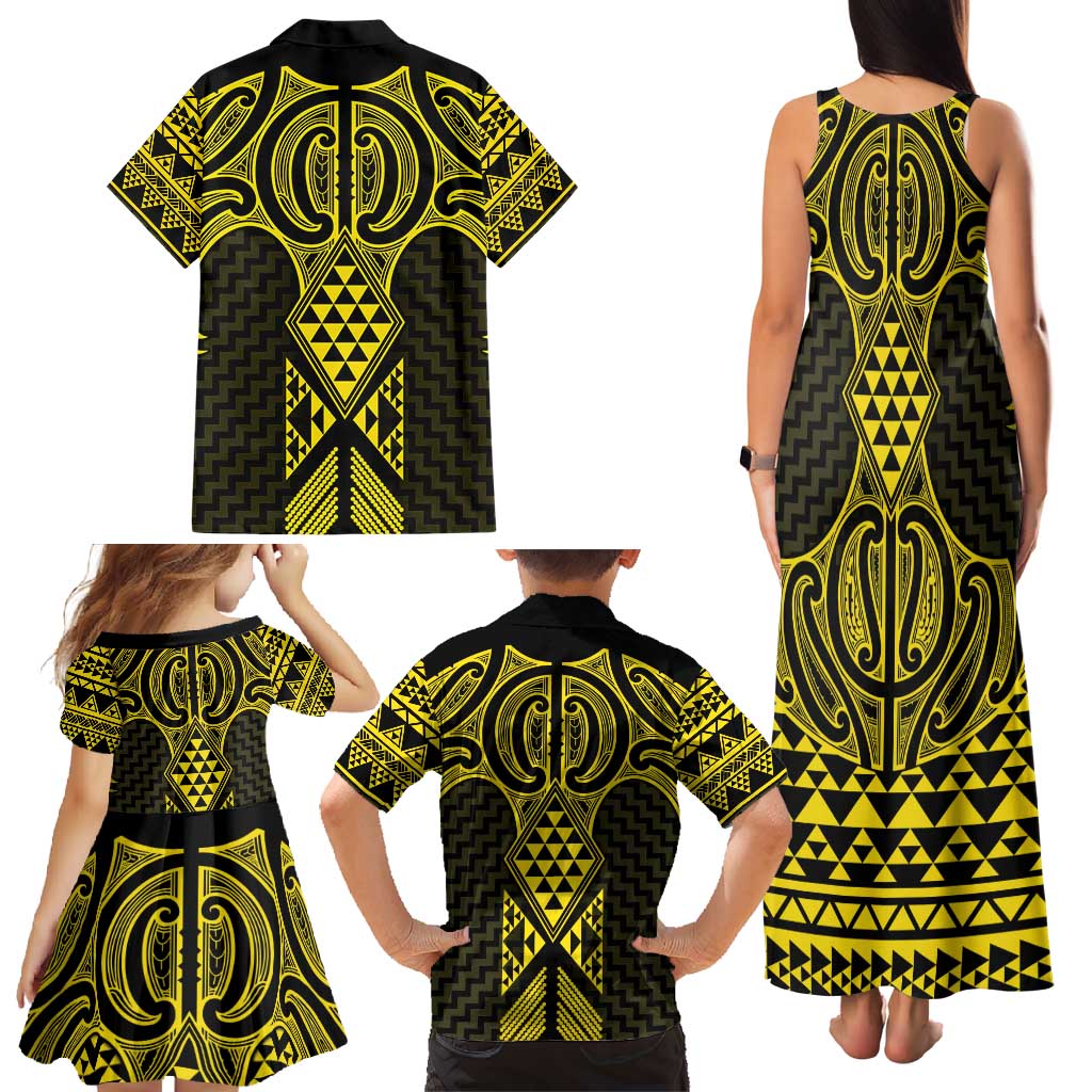Mahi-dawg Maori Ta Moko Poutama Art Family Matching Tank Maxi Dress and Hawaiian Shirt LT9 - Polynesian Pride