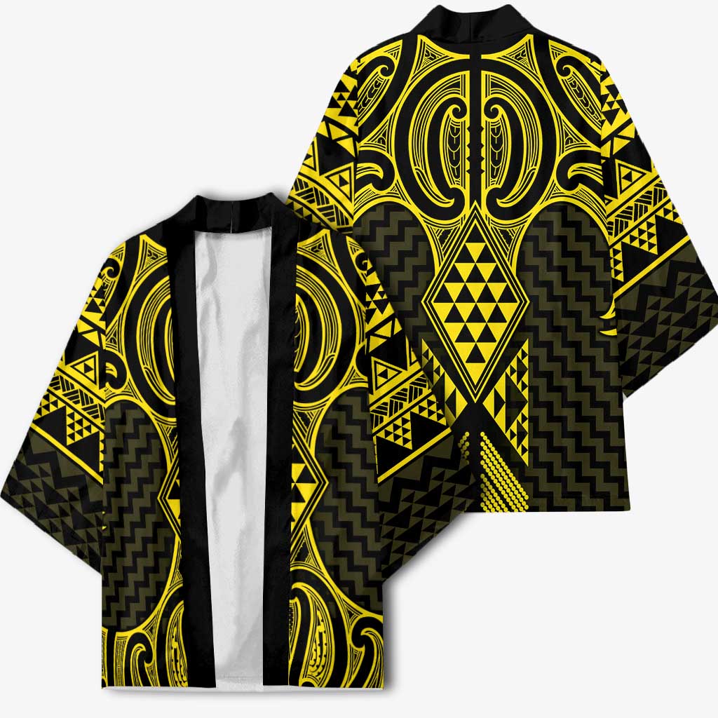 Mahi-dawg Maori Ta Moko Poutama Art Kimono - Polynesian Pride