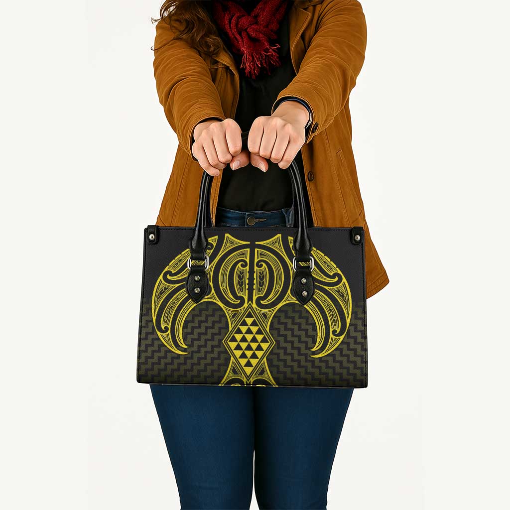 Mahi-dawg Maori Ta Moko Poutama Art Leather Bag - Polynesian Pride