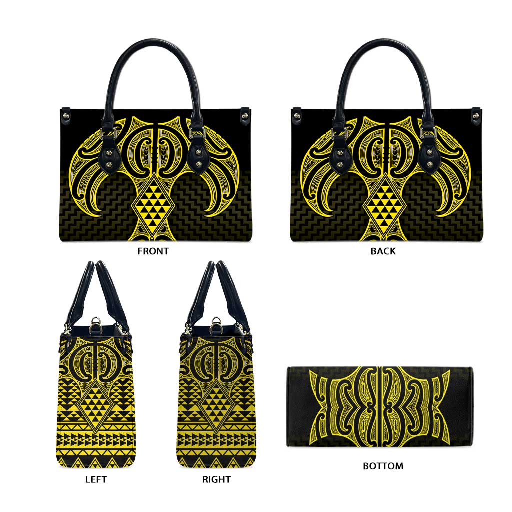 Mahi-dawg Maori Ta Moko Poutama Art Leather Bag - Polynesian Pride