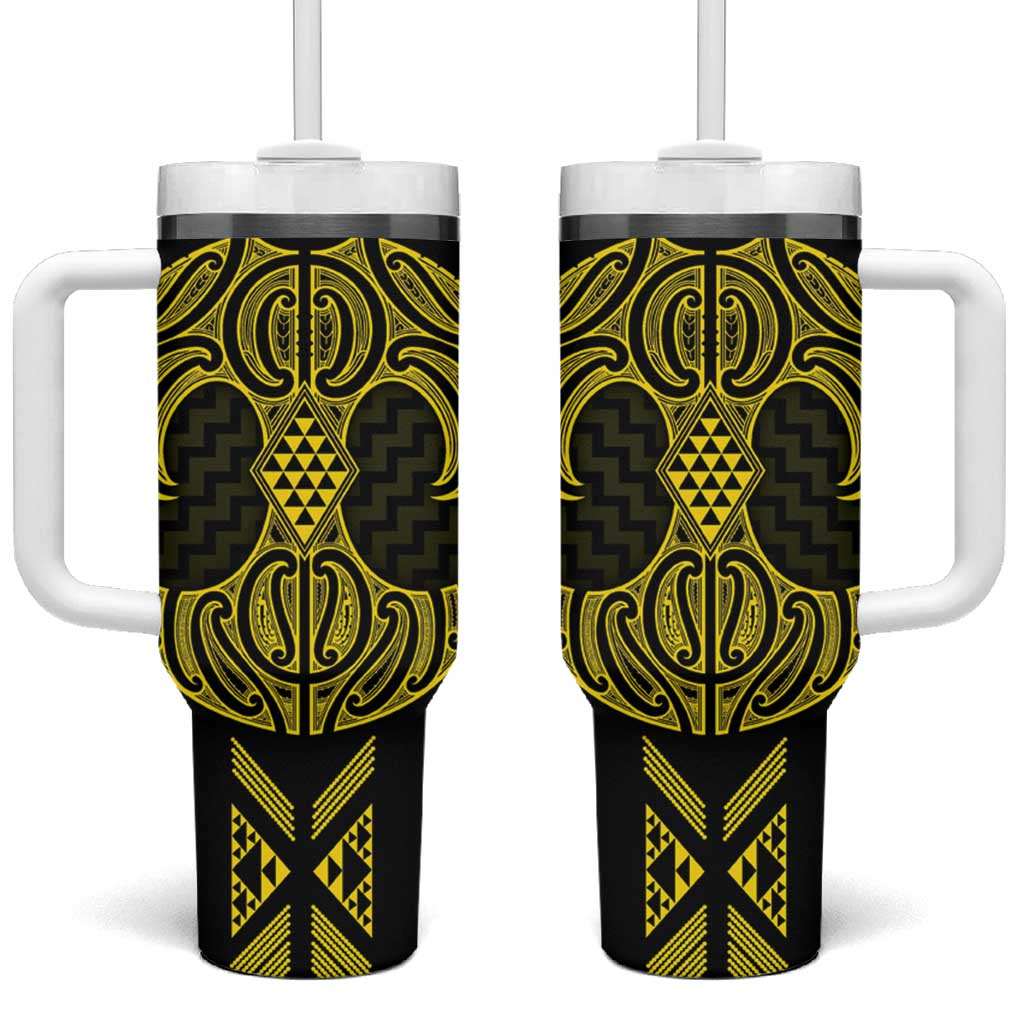 Mahi-dawg Maori Ta Moko Poutama Art Tumbler With Handle
