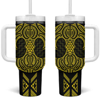 Mahi-dawg Maori Ta Moko Poutama Art Tumbler With Handle