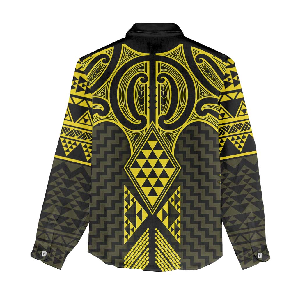 Mahi-dawg Maori Ta Moko Poutama Art Women Casual Shirt